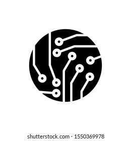 Vector icon of a circuit board on a white background