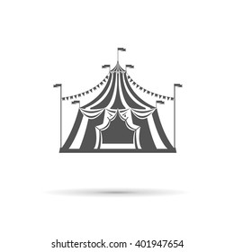 vector icon circus tent logo. black white pattern isolated