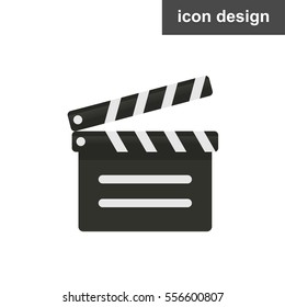 Vector icon of clapperboard cinema