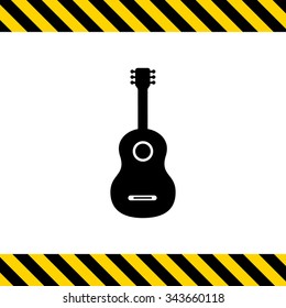 Vector icon of classic acoustic guitar silhouette