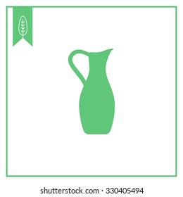 Vector icon of classic clay jug with handle 