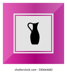 Vector icon of classic clay jug with handle 
