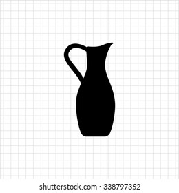 Vector icon of classic clay jug with handle 