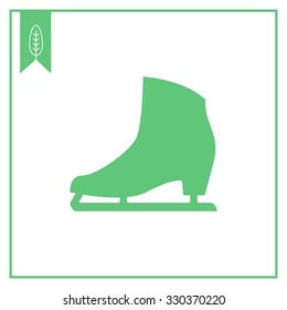 Vector icon of classic female ice skate