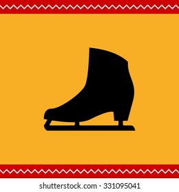 Vector icon of classic female ice skate