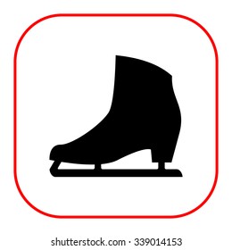 Vector icon of classic female ice skate