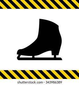 Vector icon of classic female ice skate