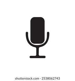 Vector icon of a classic microphone, perfect for audio, music, or podcast designs