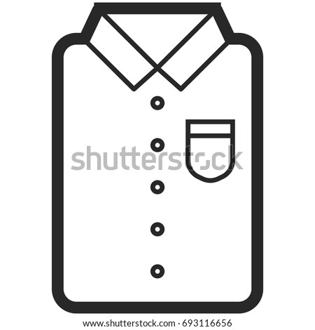 Vector Icon of a classic shirt for men or woman in line art. Pixel perfect. Bussiness and office look. For shops and stores 