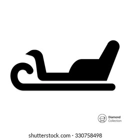 Vector icon of classic sled with seat