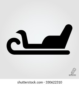 Vector icon of classic sledge with seat