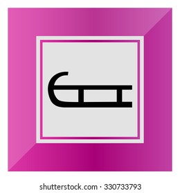 Vector icon of classic wooden sledge silhouette