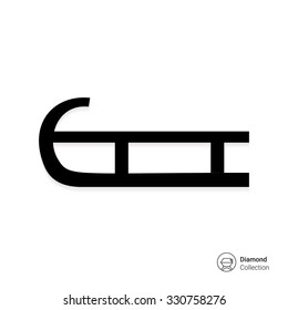 Vector icon of classic wooden sledge silhouette