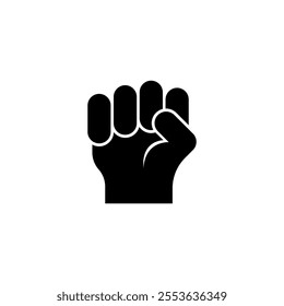 Vector icon of a clenched fist representing defiance and activism.