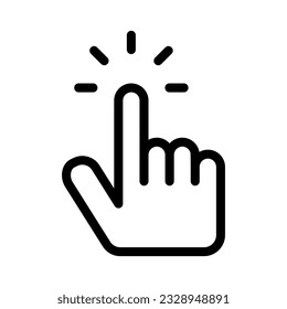 Vector icon click, touch symbol. Simple, flat design for web or mobile applications