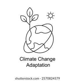 Vector Icon for Climate Change Adaptation and Environmental Resilience.