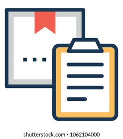 
Vector icon of a clipboard and a box representing Delivery Order 
