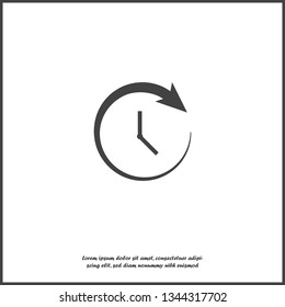 Vector icon of a clock. Vector illustration clock on white isolated background. Layers grouped for easy editing illustration. For your design.