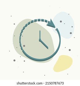 Vector icon of a clock. Vector illustration clock on multicolored background. Layers grouped for easy editing illustration. For your design.