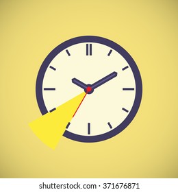 Vector icon. Clock ticking five seconds