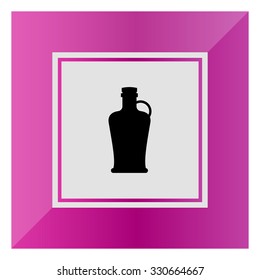 Vector icon of closed antique jug with handle and cover