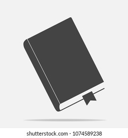 Vector icon closed book with bookmark. Notepad with a bookmark.