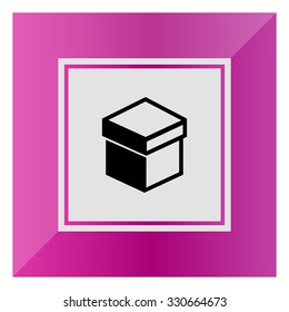 Vector icon of closed cardboard box with cover