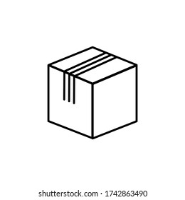 Vector icon of a closed cube box on EPS 10
