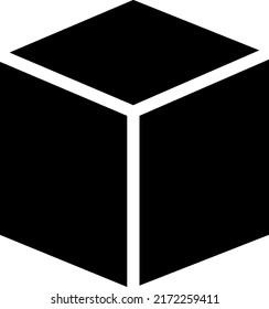 Vector icon of a closed cube box on white background..eps
