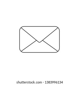 Vector icon of closed mail envelope. Black outlines.
