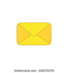 Vector icon of closed mail envelope. Colored outlines.
