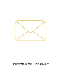 Vector icon of closed mail envelope. White background and colored outlines.