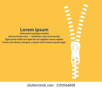 Vector icon closed and open zipper, fastener. zip. buckle. Vector icon closed and open zipper, fastener.