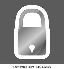 Vector icon of a closed padlock. Vector icon colored sticker.  Layers grouped for easy editing illustration.  For your design.