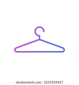 Vector icon of clothes hanger, flat design symbol.