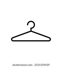 Vector icon of clothes hanger, flat design symbol.