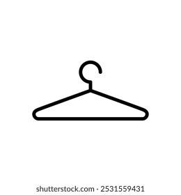 Vector icon of clothes hanger, flat design symbol.