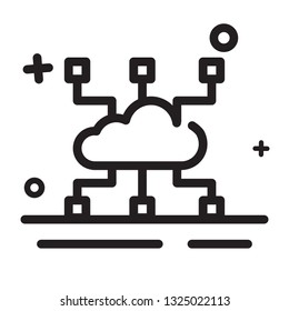 Vector icon. Cloud Computing icon, cloud hosting icon. Modern outline icons for any purposes