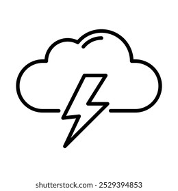 Vector icon of a cloud with lightning, representing financial disruption or a volatile market.
