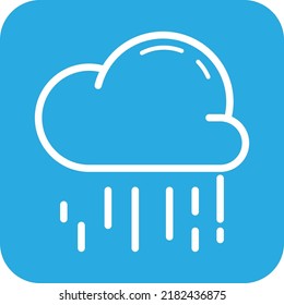 Vector Icon Of A Cloud In Linear Style. Cloud And Rain. Rainy Day Icon. Stormy Weather.