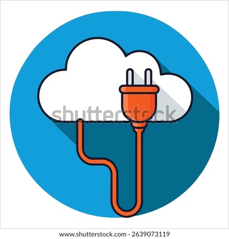 Vector icon of a cloud plugin, tech themed illustration ideal for apps and software. Great for digital services, web tools, and innovative design concepts.