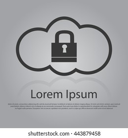 Vector icon of Cloud Security concept. Flat design style. EPS 10