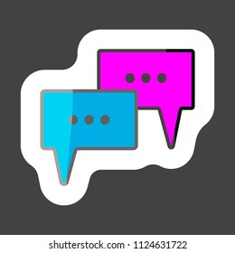 Vector icon cloud with thoughts with three dots. Icon cloud is silent colored sticker. Layers grouped for easy editing illustration. For your design.