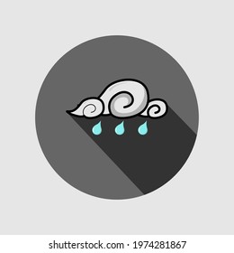 Vector icon of the cloudn with rain