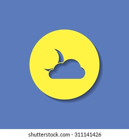 vector icon of cloudy night 