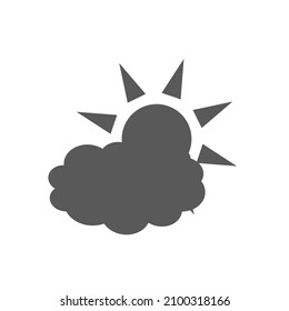 icono vectorial clima solar nublado sobre fondo blanco.
