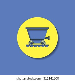 vector icon of coal trolley 