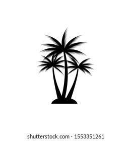 Vector icon of a coconut tree. Tree icon symbol with a white background