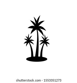 Vector icon of a coconut tree. Tree icon symbol with a white background