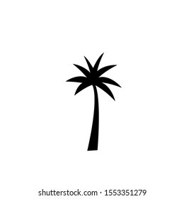 Vector icon of a coconut tree. Tree icon symbol with a white background